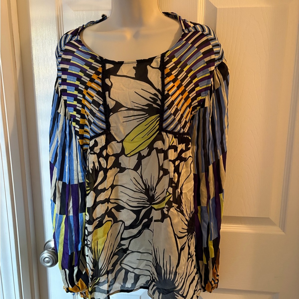 Colorful Abstract Floral Women's Blouse